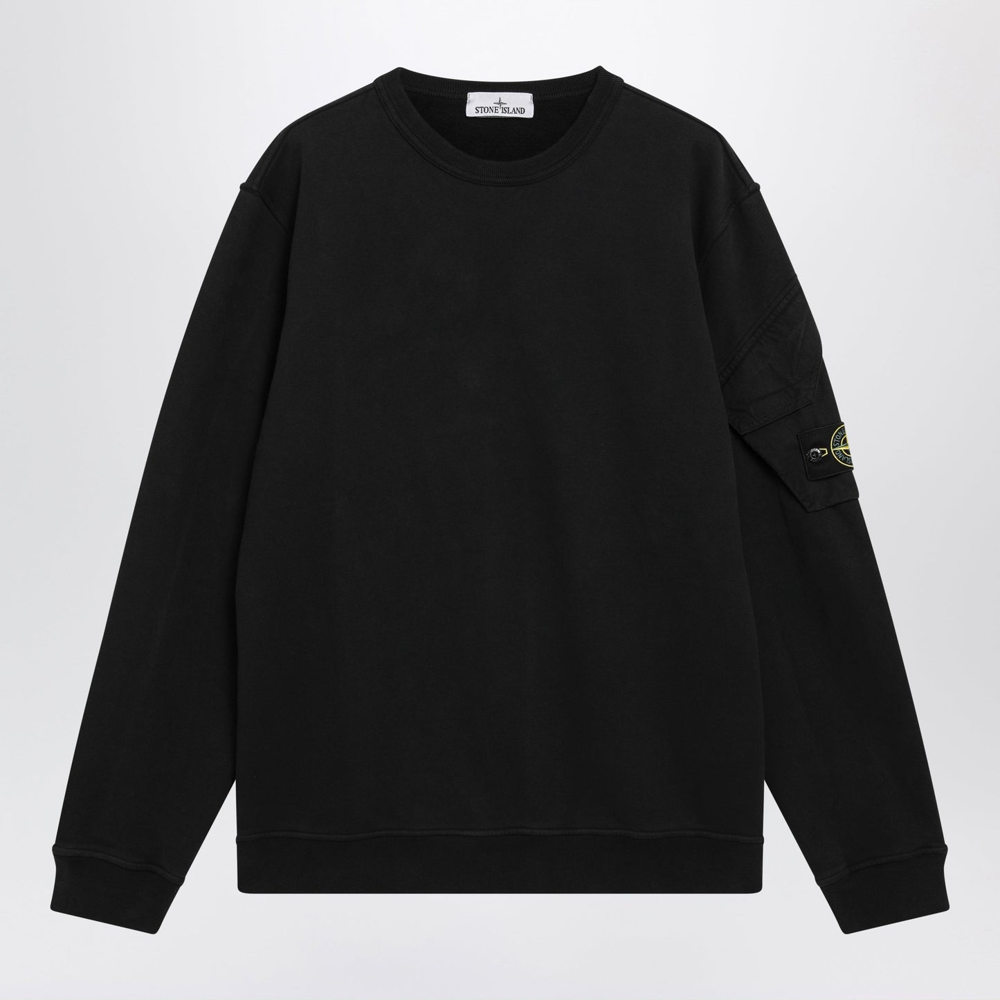Stone Island Black Cotton Crewneck Sweatshirt Men STONE ISLAND