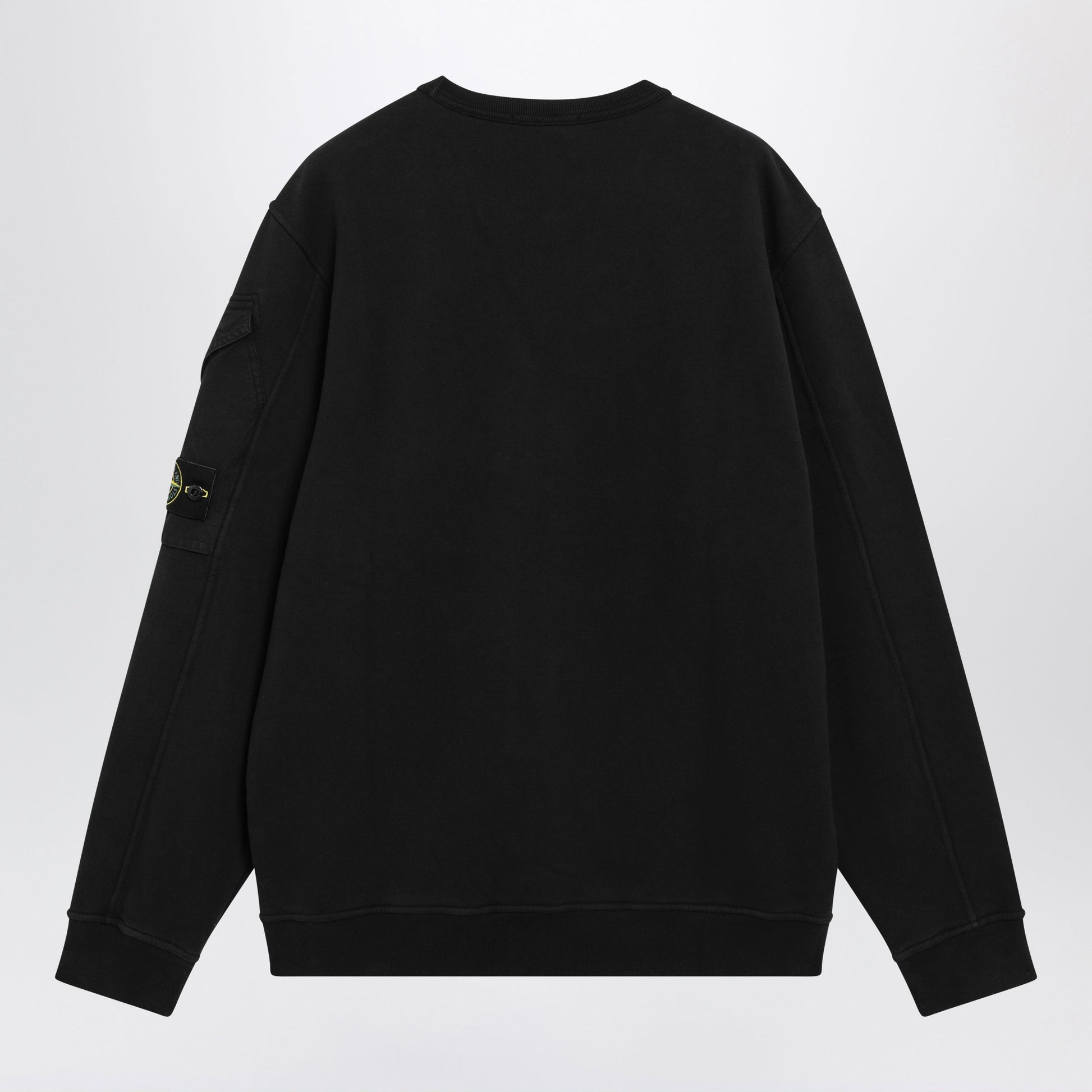 Stone Island Black Cotton Crewneck Sweatshirt Men STONE ISLAND