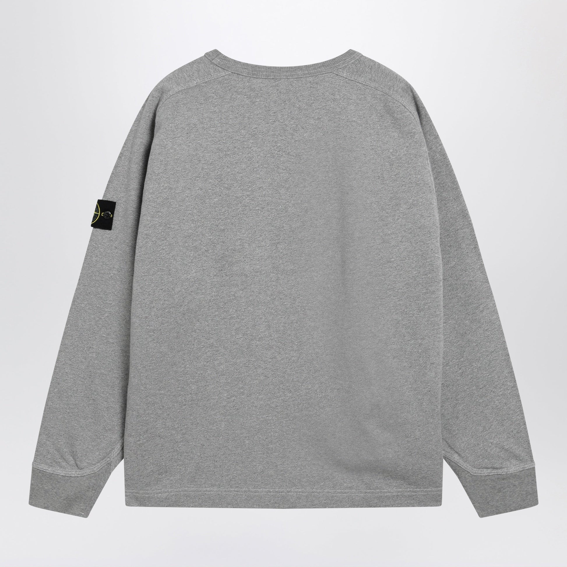 Stone Island Oversized Crewneck Sweatshirt With Raglan Sleeves In Melange Cotton In Grey Men STONE ISLAND