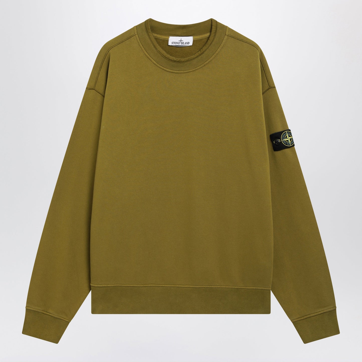 Stone Island Oversize Crewneck Sweatshirt In Cactus Color Men STONE ISLAND