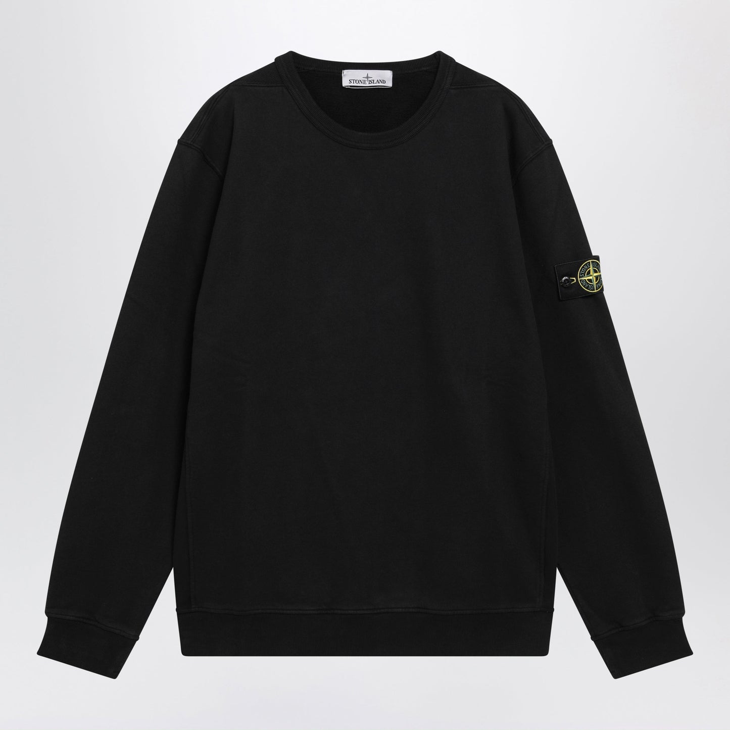 Stone Island Black Cotton Crewneck Sweatshirt Men STONE ISLAND