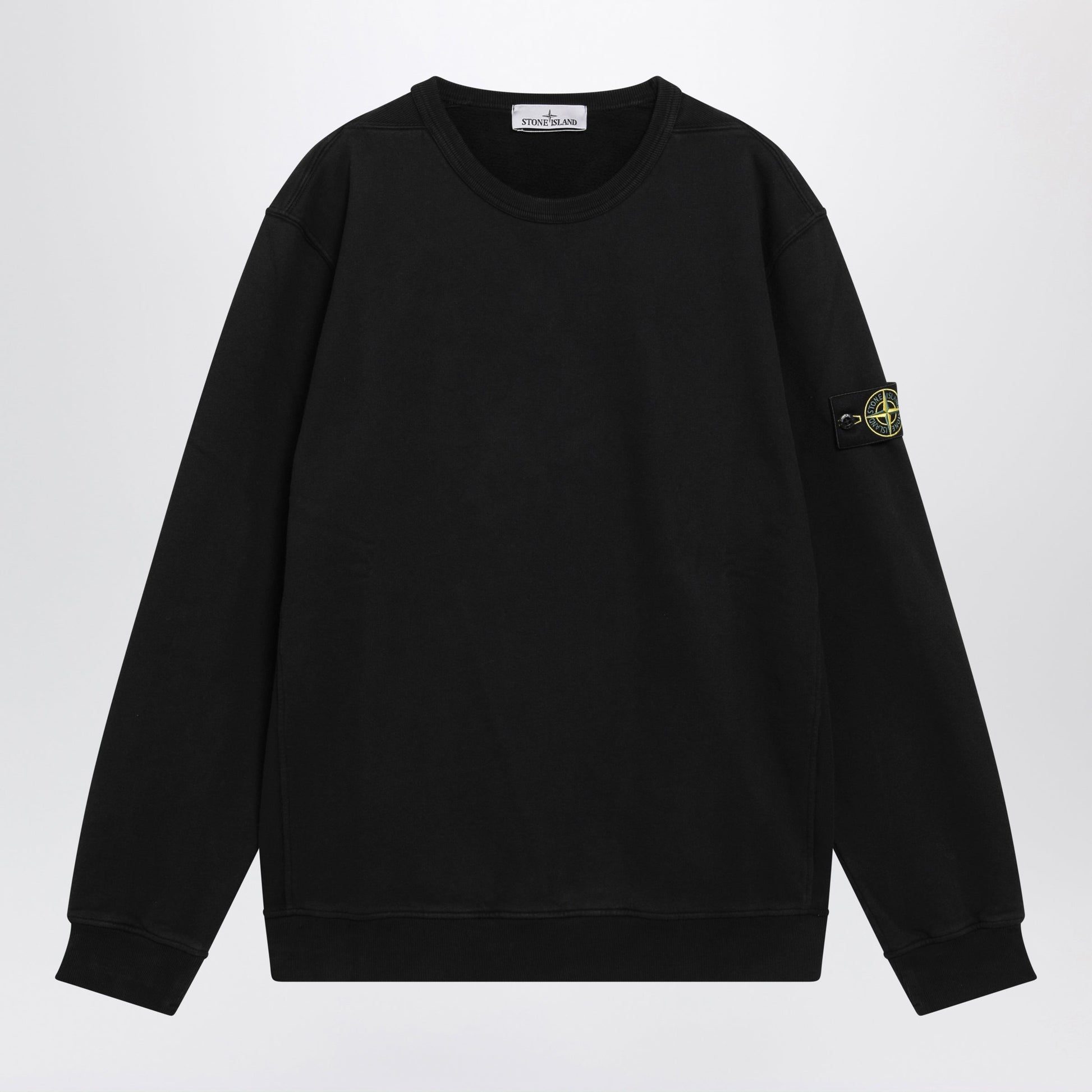 Stone Island Black Cotton Crewneck Sweatshirt Men STONE ISLAND
