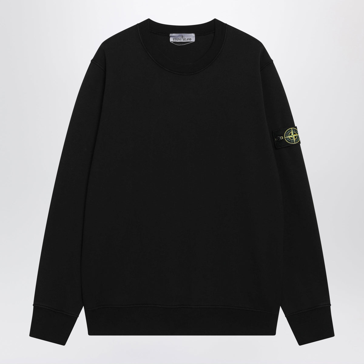 Stone Island Black Cotton Crew-Neck Sweatshirt Men STONE ISLAND