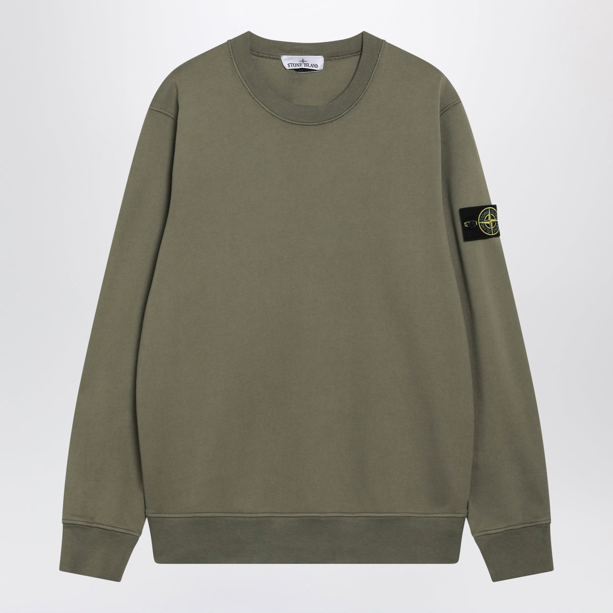 Stone Island Military Green Cotton Crew-Neck Sweatshirt Men STONE ISLAND