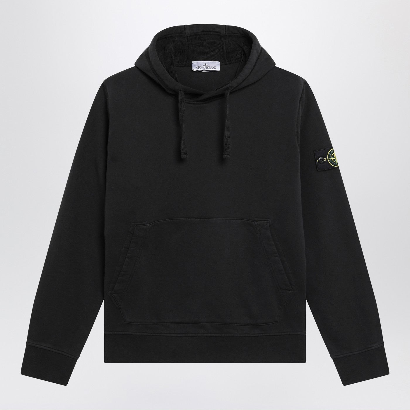 Stone Island Black Cotton Hoodie Men STONE ISLAND