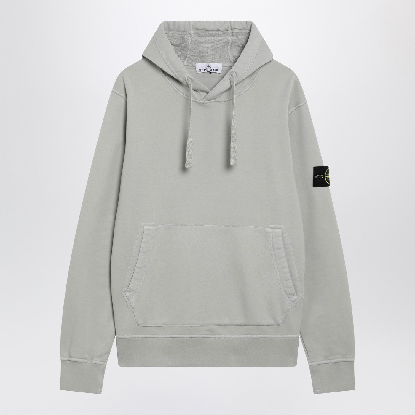 Stone Island Pearl-Grey Cotton Hoodie Men STONE ISLAND