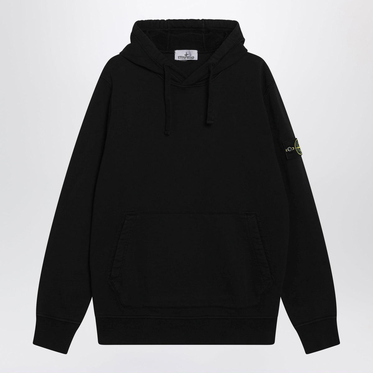 Stone Island Black Cotton Hoodie Men STONE ISLAND
