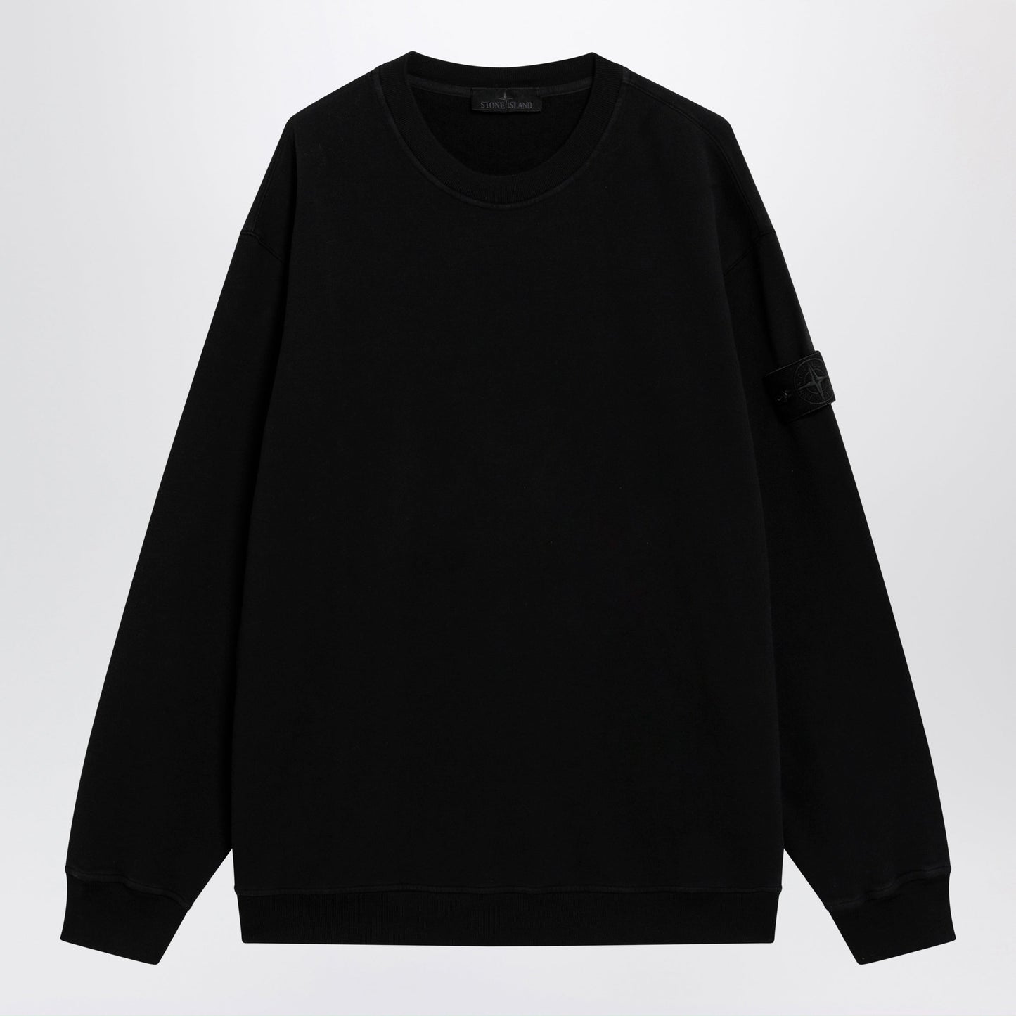 Stone Island Black Cotton Sweatshirt Men STONE ISLAND