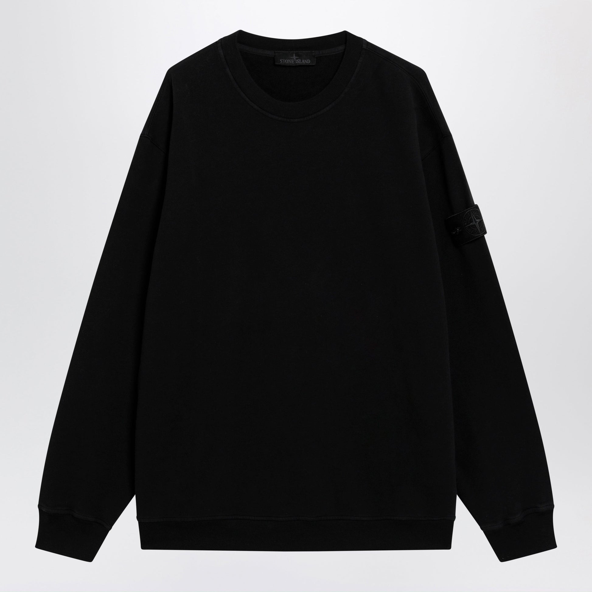 Stone Island Black Cotton Sweatshirt Men STONE ISLAND