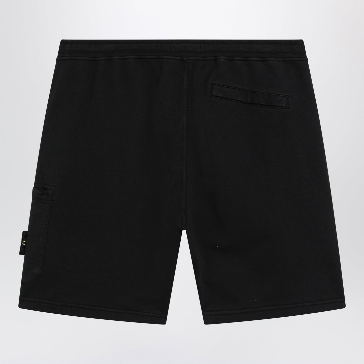 Stone Island Black Organic Cotton Fleece Jogger Shorts Men STONE ISLAND