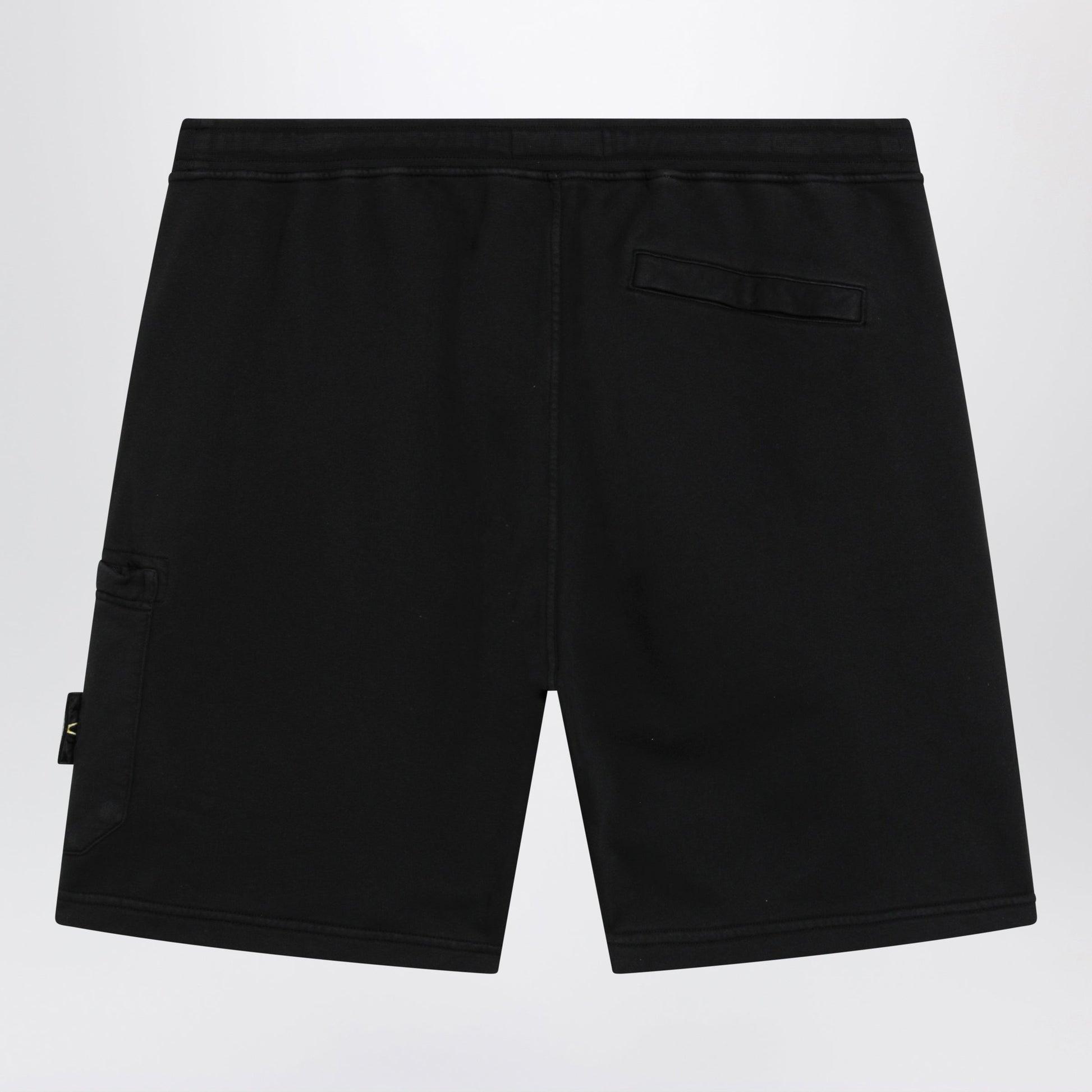Stone Island Black Organic Cotton Fleece Jogger Shorts Men STONE ISLAND