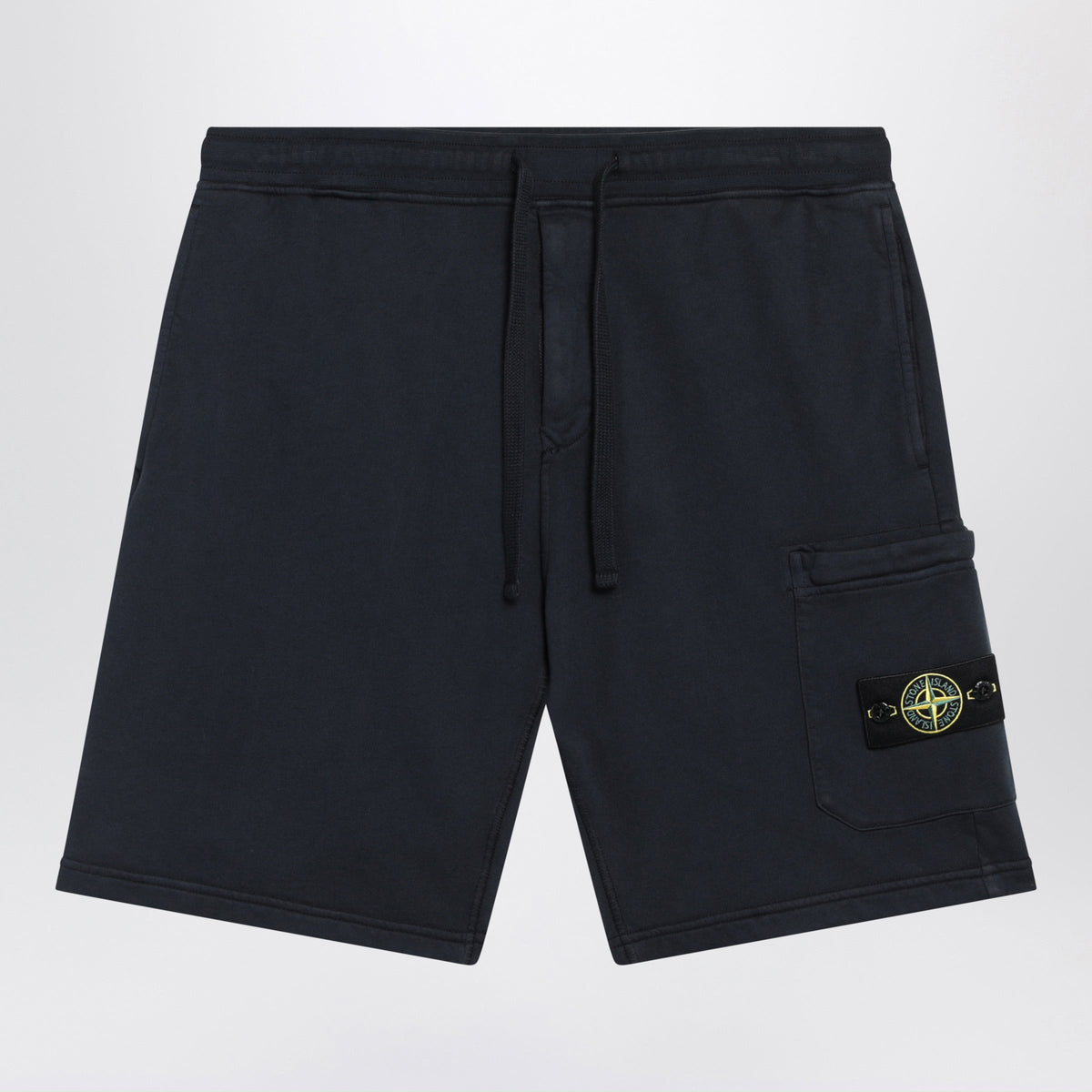 Stone Island Navy Blue Jogger Shorts In Cotton Fleece Men STONE ISLAND