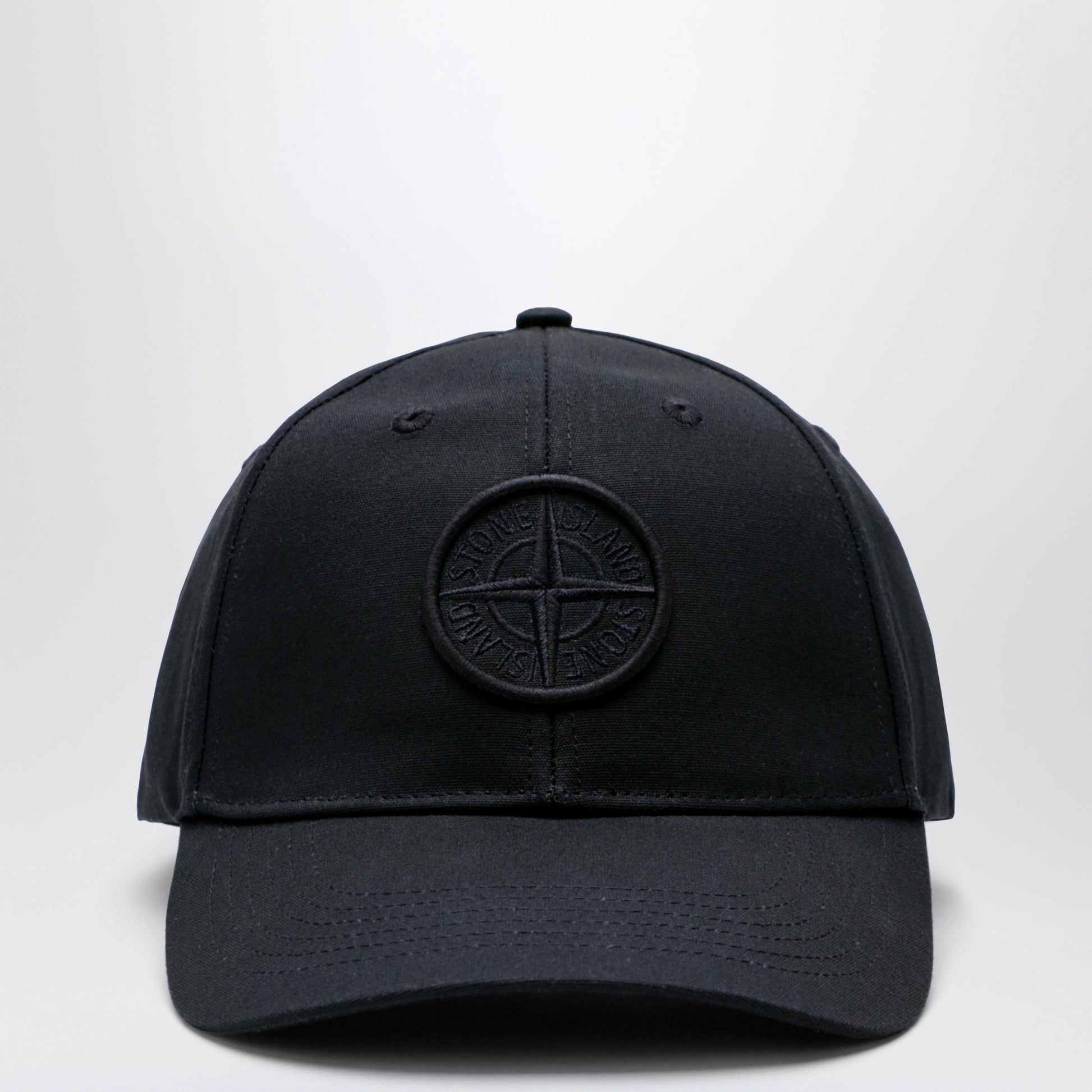 Stone Island Black Baseball Cap With Logo Men STONE ISLAND