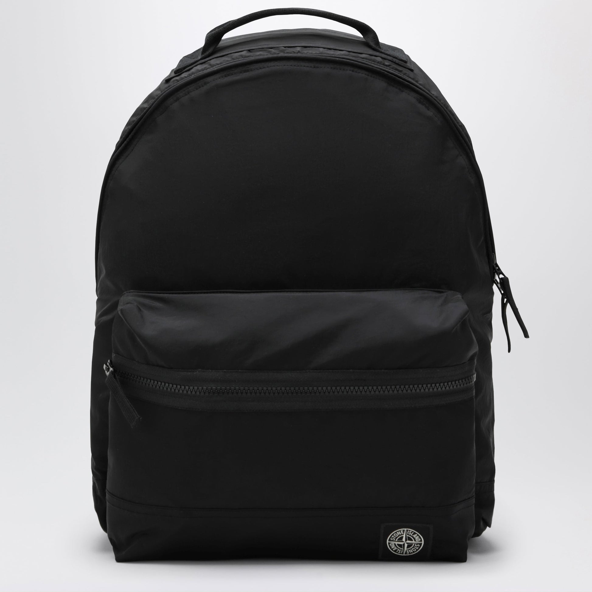 Stone Island Black Nylon Backpack With Logo Patch Men STONE ISLAND