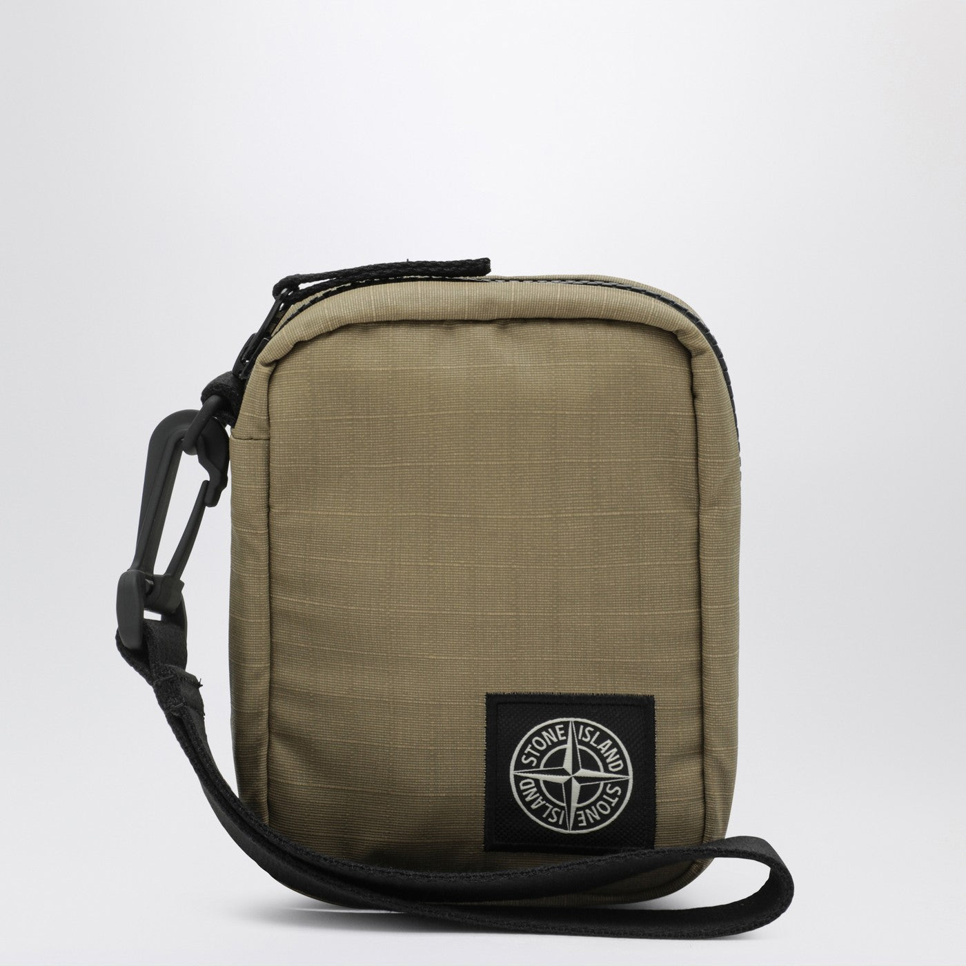 Stone Island Military Green Wrist Wallet With Logo Patch Men STONE ISLAND