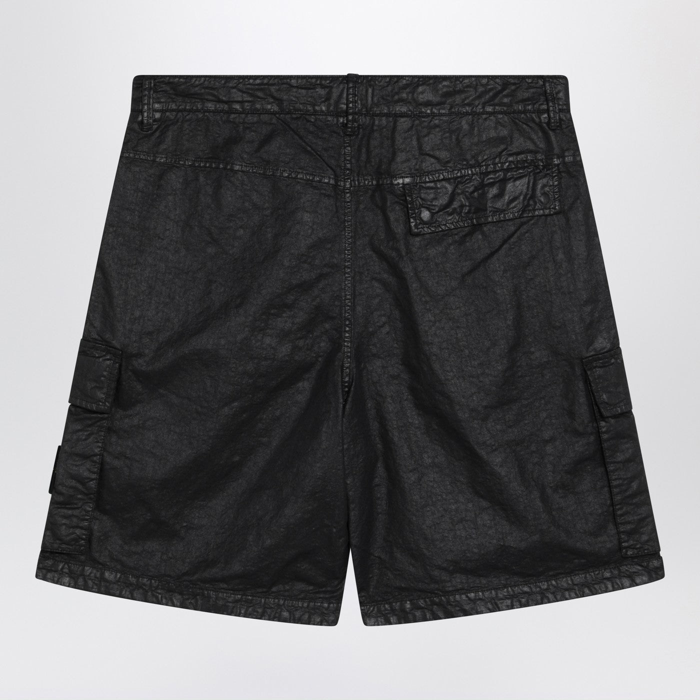 Stone Island Black Cargo Bermuda Shorts With Relaxed Fit Men STONE ISLAND