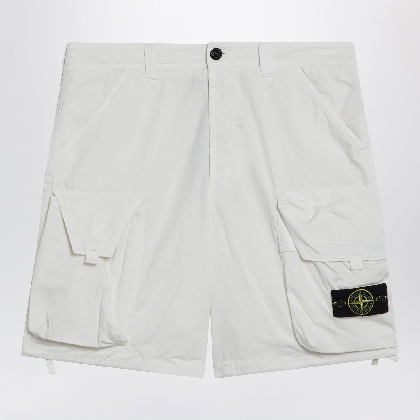 Stone Island White Cotton And Nylon Ripstop Cargo Shorts Men STONE ISLAND