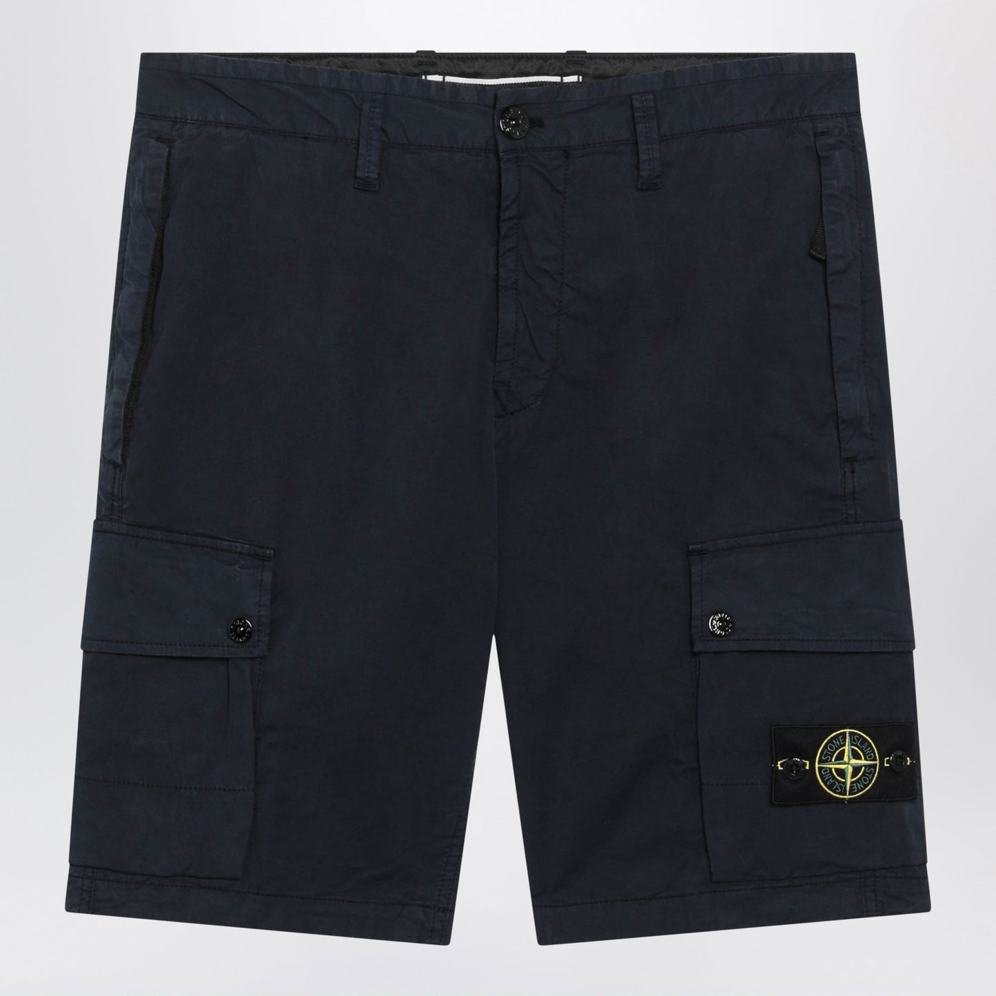 Stone Island Navy Blue Stretch Cotton Cargo Shorts Men STONE ISLAND