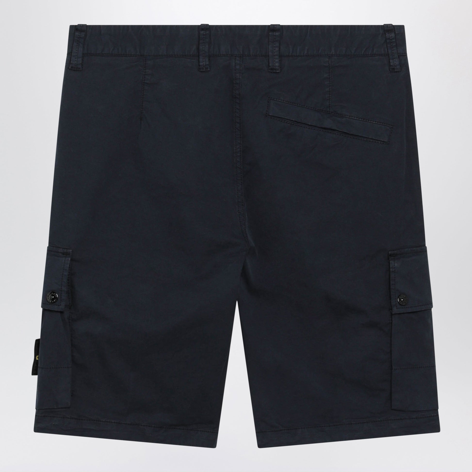 Stone Island Navy Blue Stretch Cotton Cargo Shorts Men STONE ISLAND