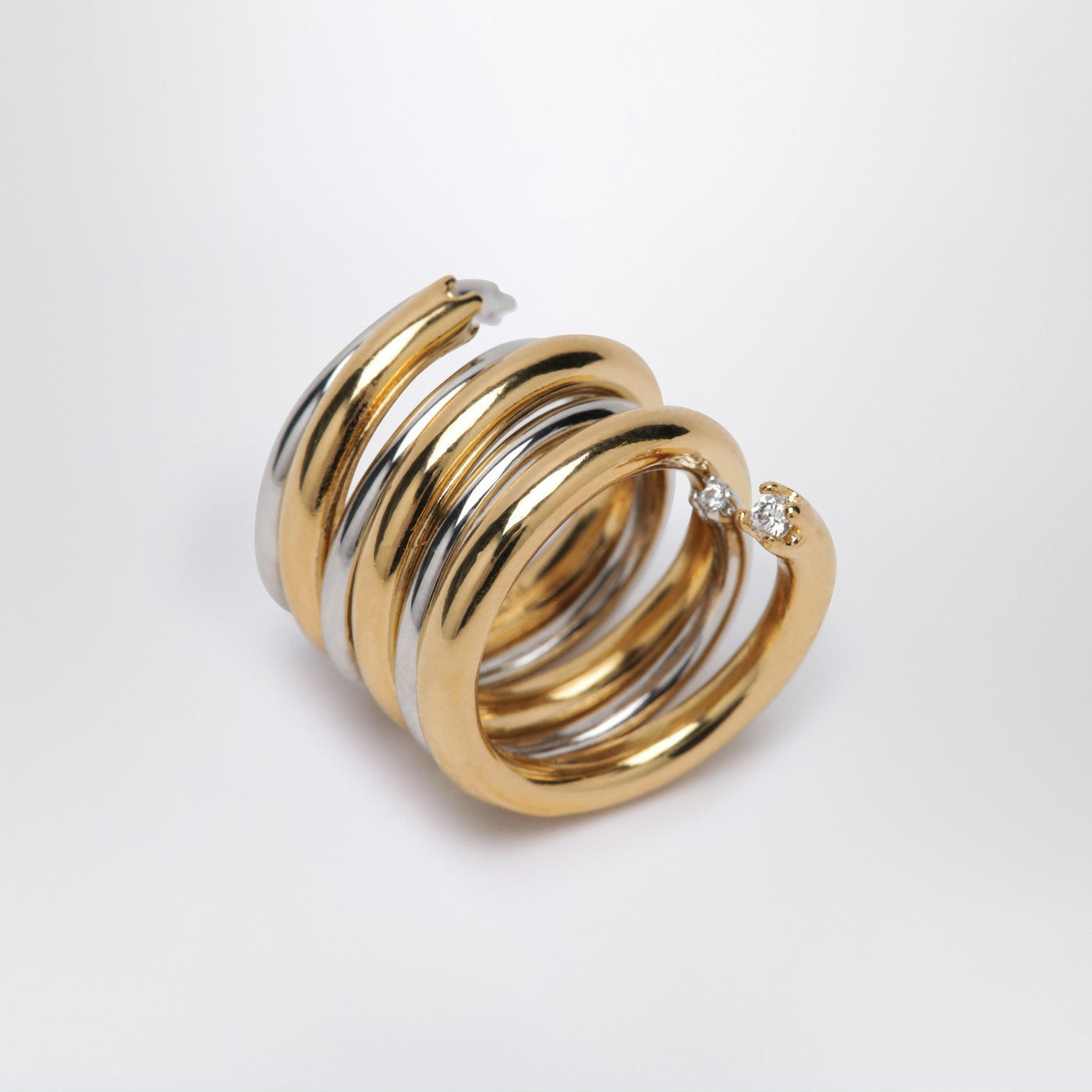 Panconesi Spiral Ring In Gold And Silver Tone Women PANCONESI