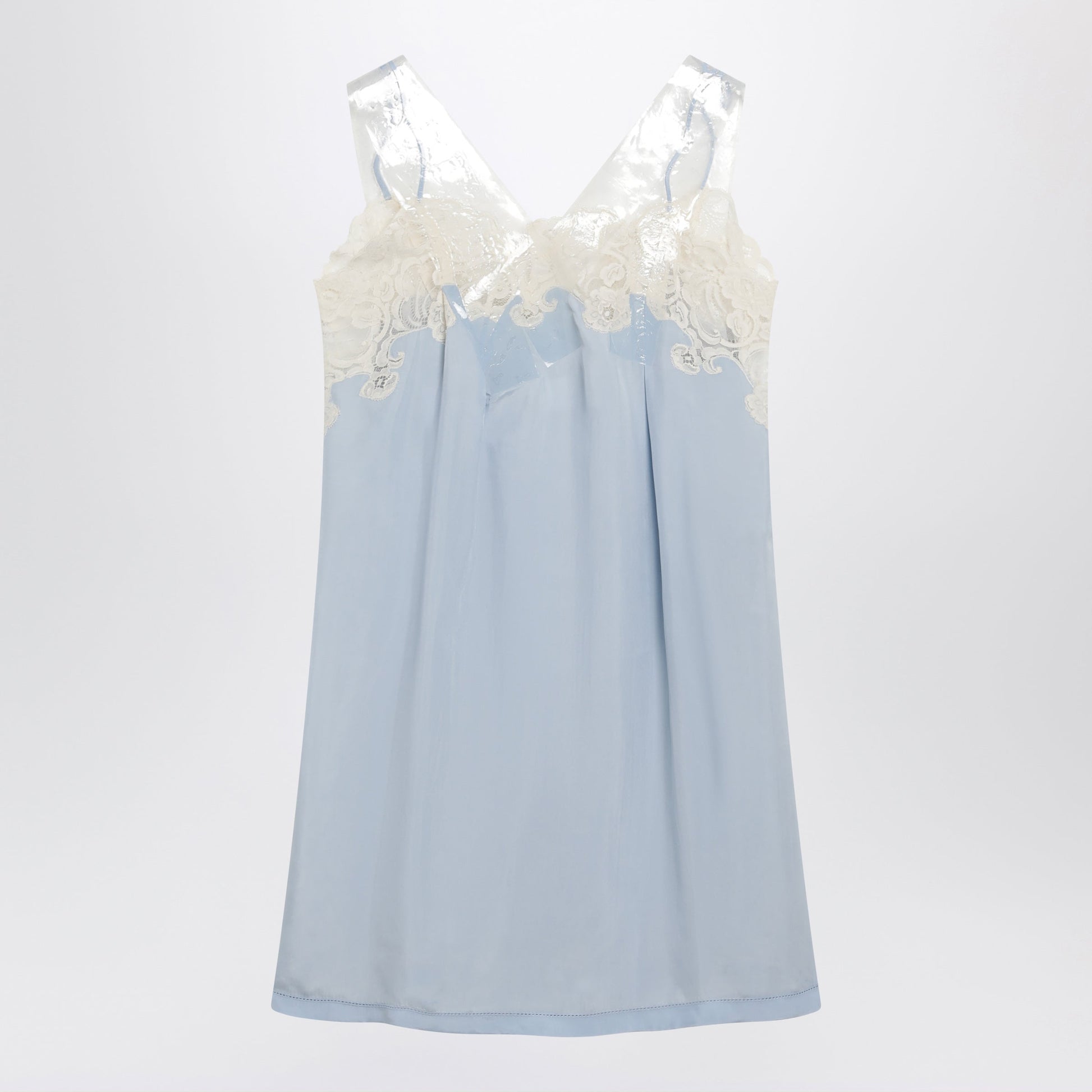 Maison Margiela Taped Slip Dress In Cupro Light Blue Women MAISON MARGIELA