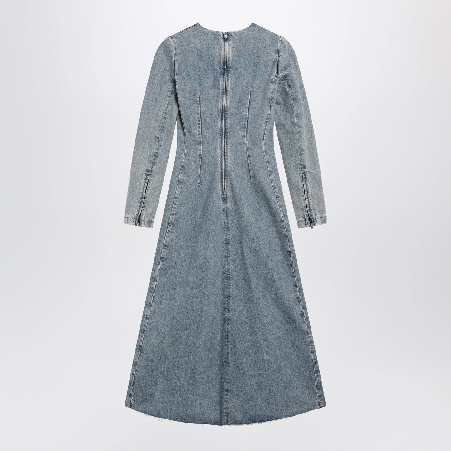 Maison Margiela Cup-Shoulder Denim Midi Dress In Ice Blue Women MAISON MARGIELA