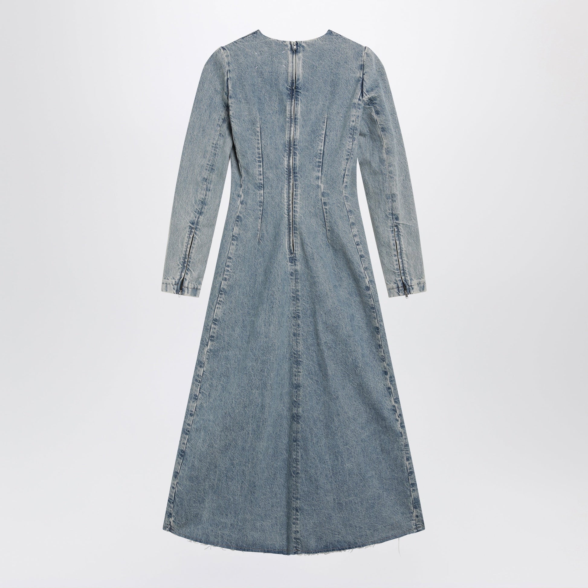 Maison Margiela Cup-Shoulder Denim Midi Dress In Ice Blue Women MAISON MARGIELA