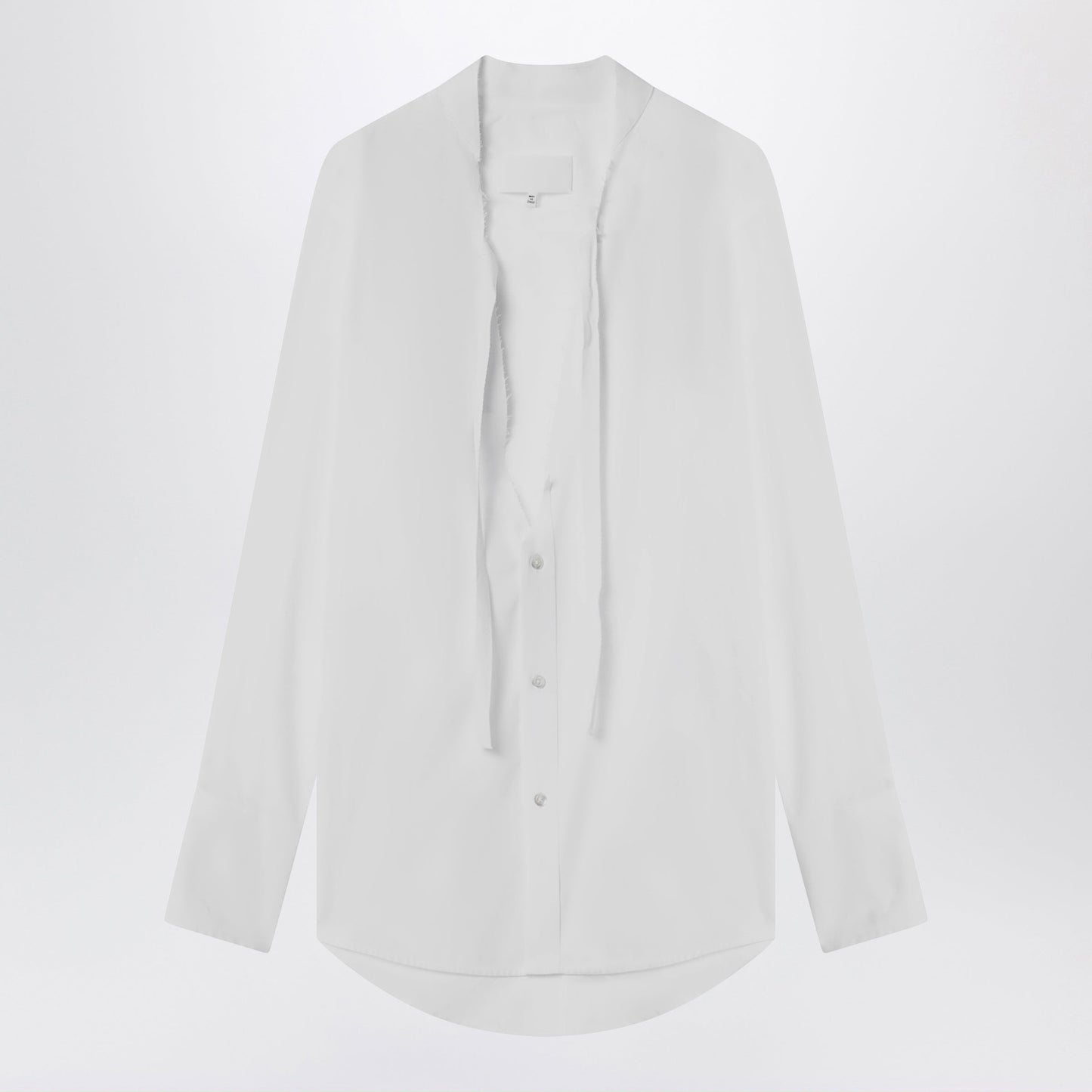 Maison Margiela Deep V-Neck Cotton Poplin Shirt In White Women MAISON MARGIELA