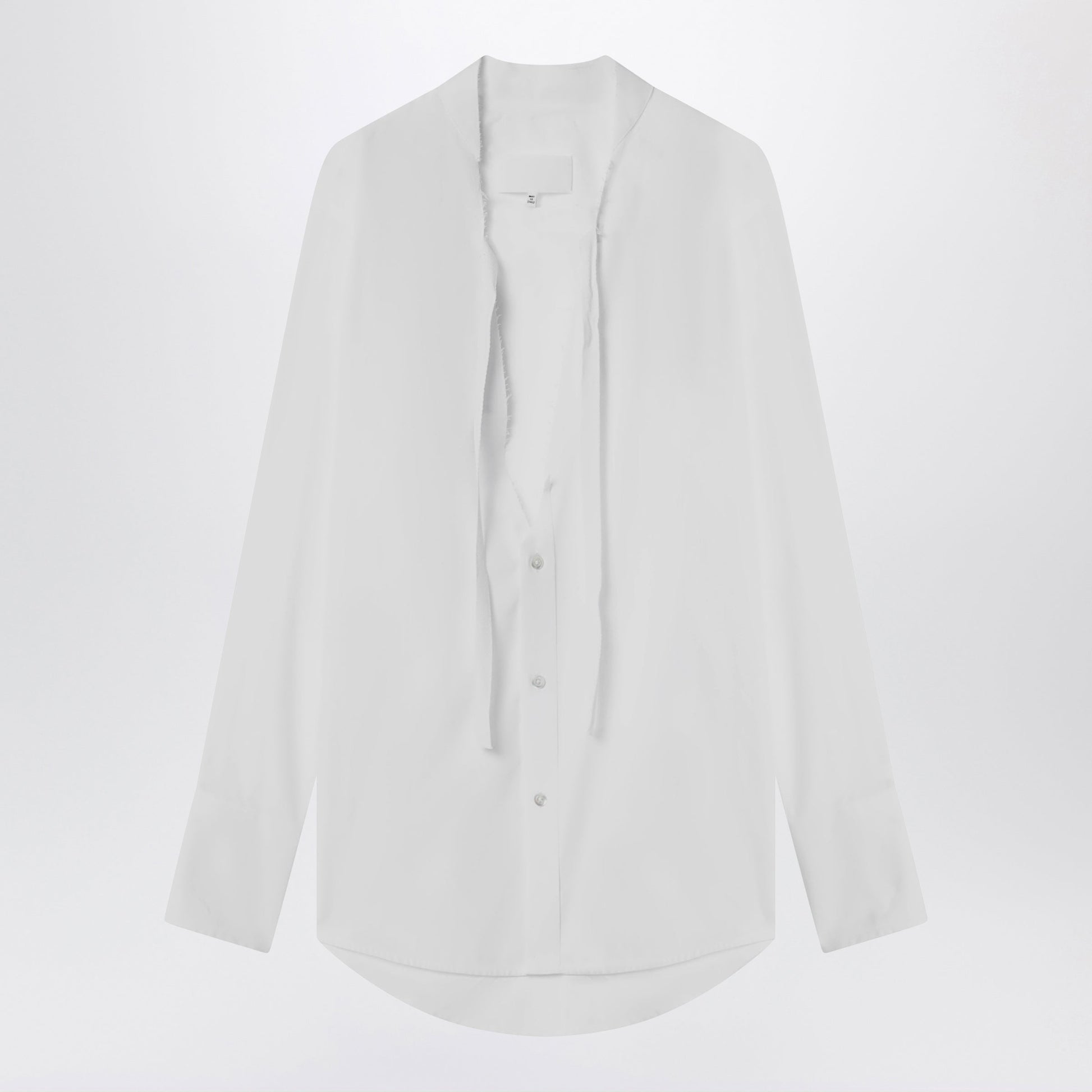 Maison Margiela Deep V-Neck Cotton Poplin Shirt In White Women MAISON MARGIELA
