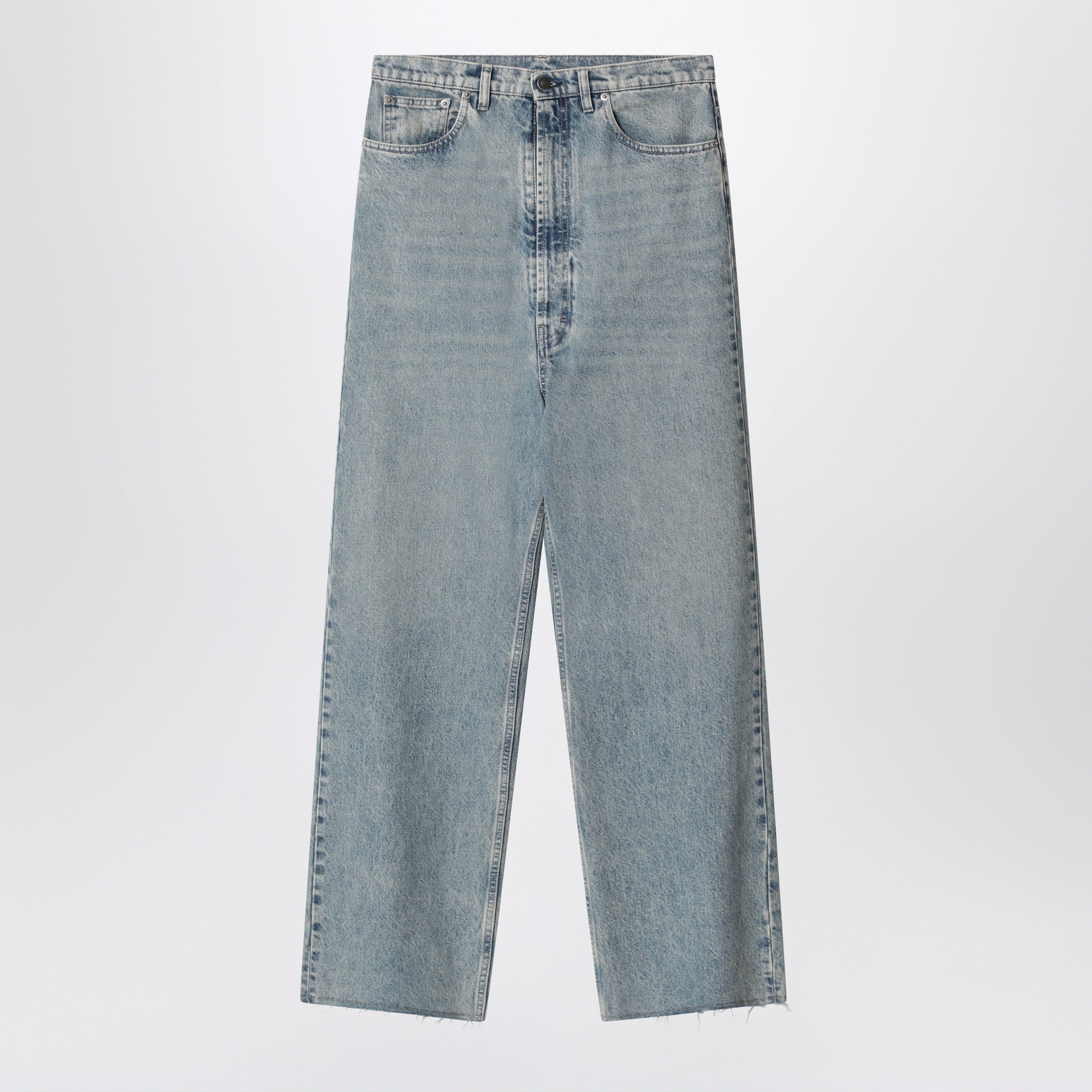 Maison Margiela Wide-Leg Jeans In Cotton In Ice Blue Women MAISON MARGIELA