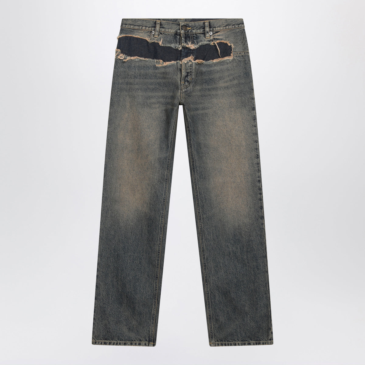 Maison Margiela Blue Distressed Straight-Leg Jeans In Cotton Women MAISON MARGIELA