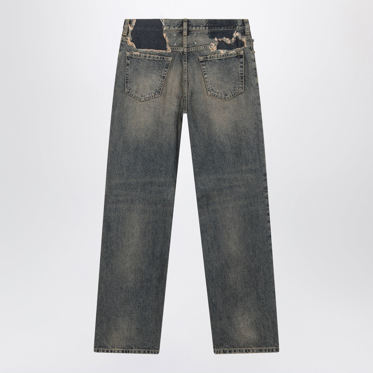 Maison Margiela Blue Distressed Straight-Leg Jeans In Cotton Women MAISON MARGIELA