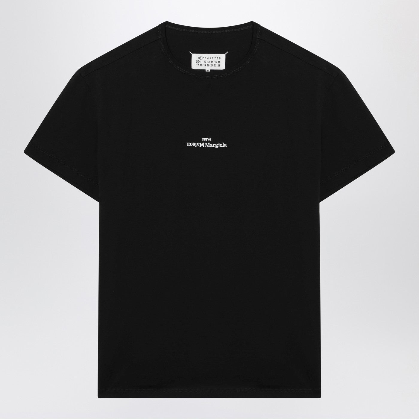 Maison Margiela Black T-Shirt With Distorted Logo Men MAISON MARGIELA