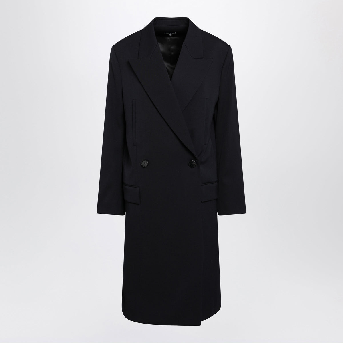 Loewe Navy Blue Wool Coat Women LOEWE
