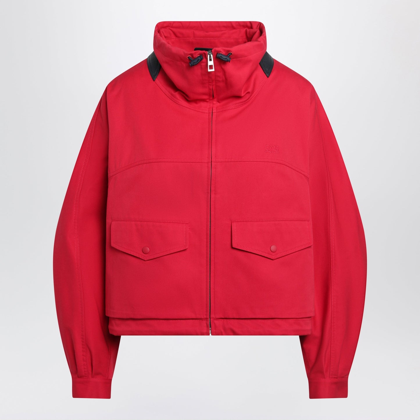 Loewe Cropped Cotton And Silk Gabardine Jacket In Red Women LOEWE