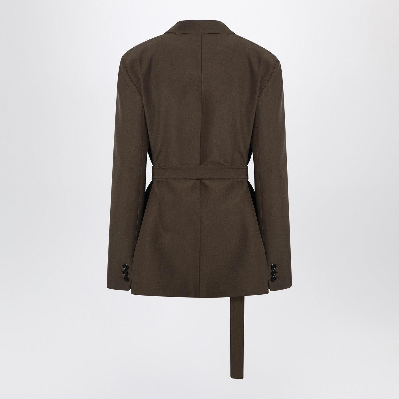 Loewe Khaki Green Double-Breasted Wool Jacket Women LOEWE