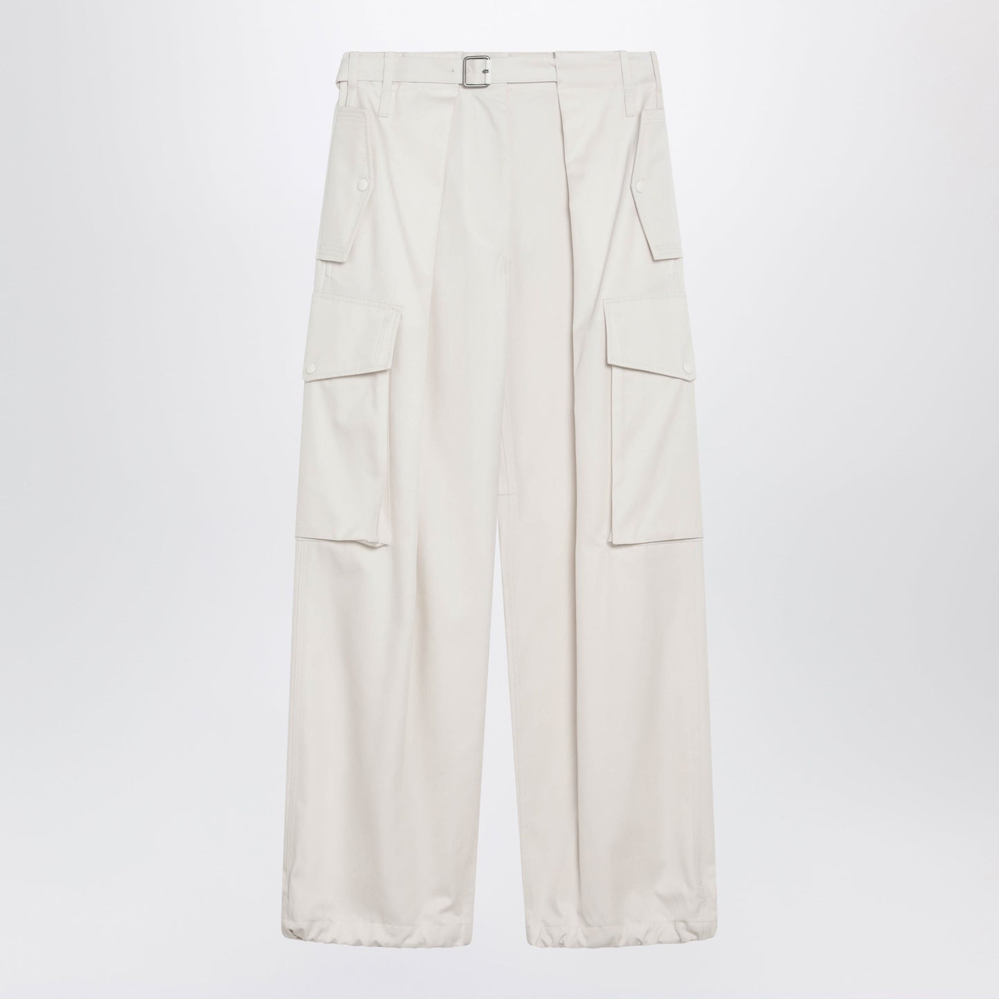 Loewe Ivory Cotton And Silk Cargo Trousers Women LOEWE