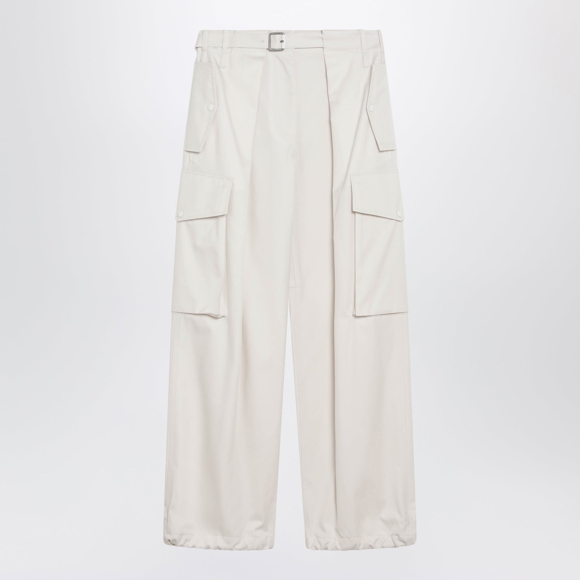 Loewe Ivory Cotton And Silk Cargo Trousers Women LOEWE