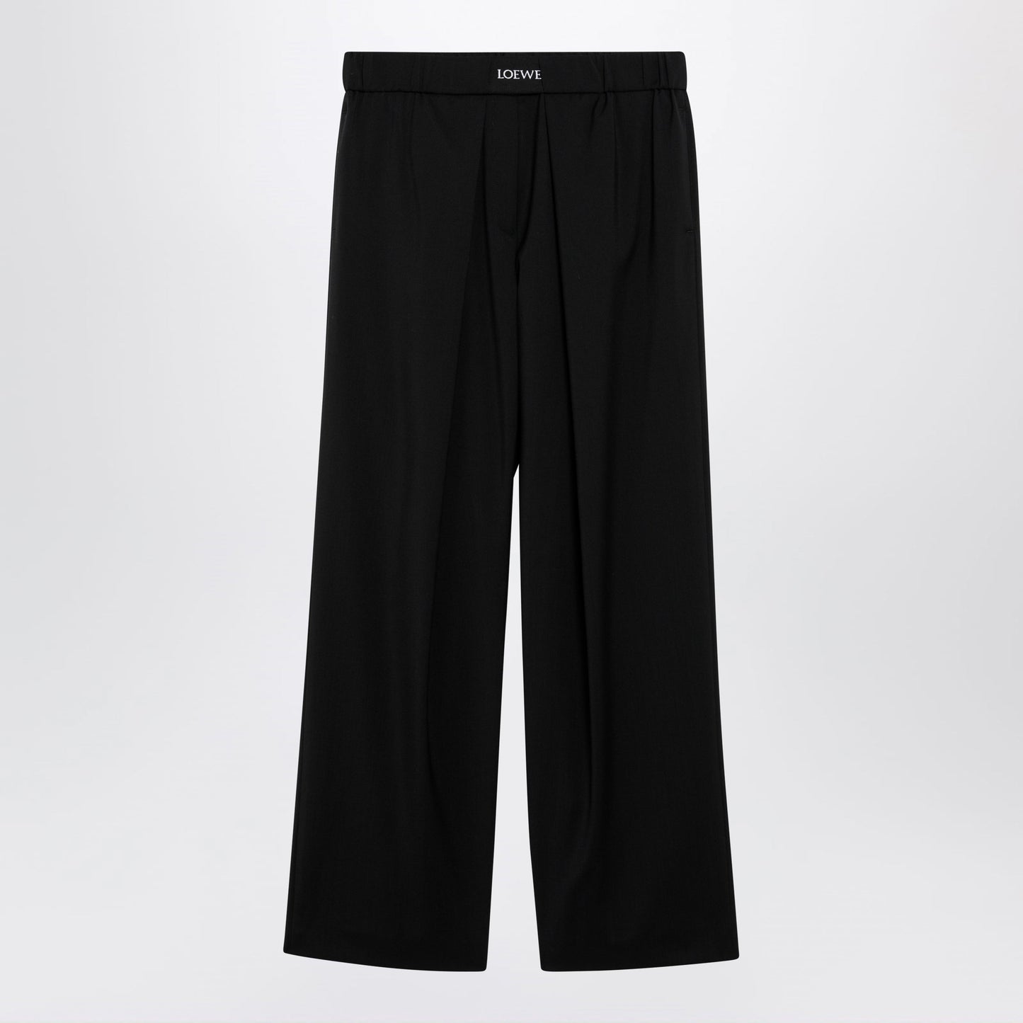 Loewe Elasticated Wool Trousers In Black Women LOEWE