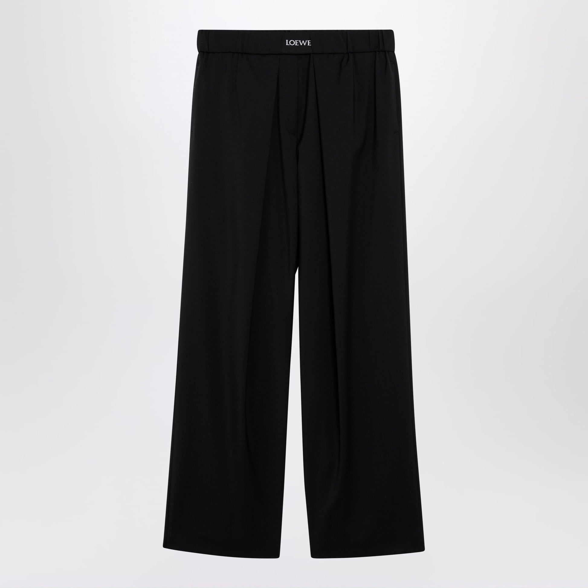 Loewe Elasticated Wool Trousers In Black Women LOEWE
