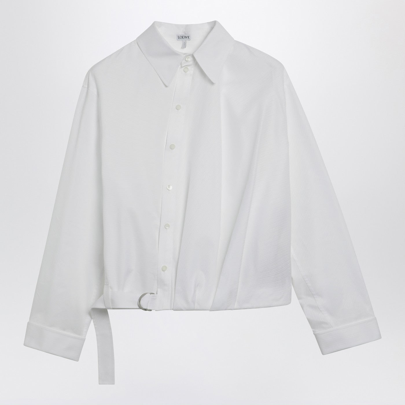 Loewe White Draped Cotton Shirt Women LOEWE