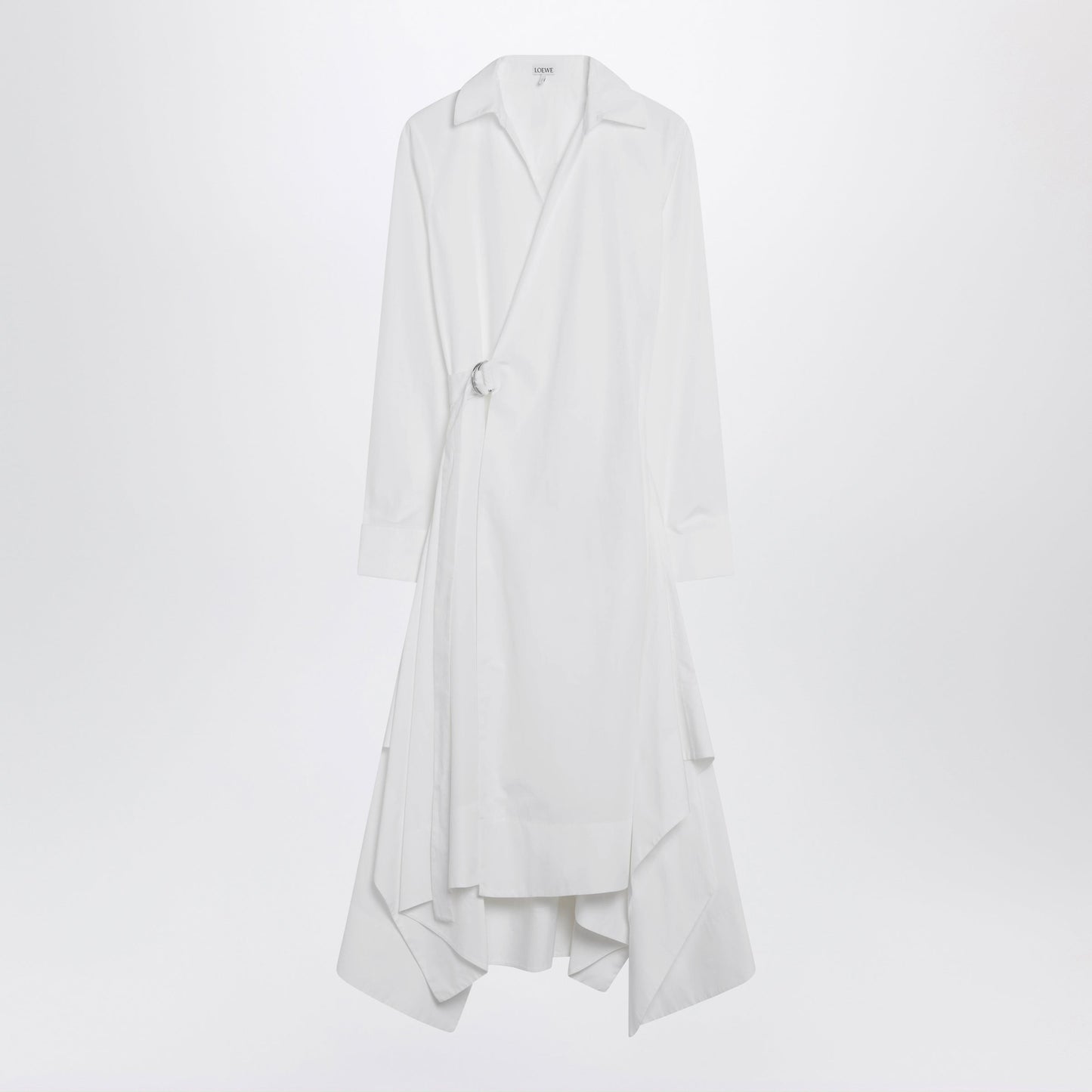 Loewe White Draped Silk Dress Women LOEWE