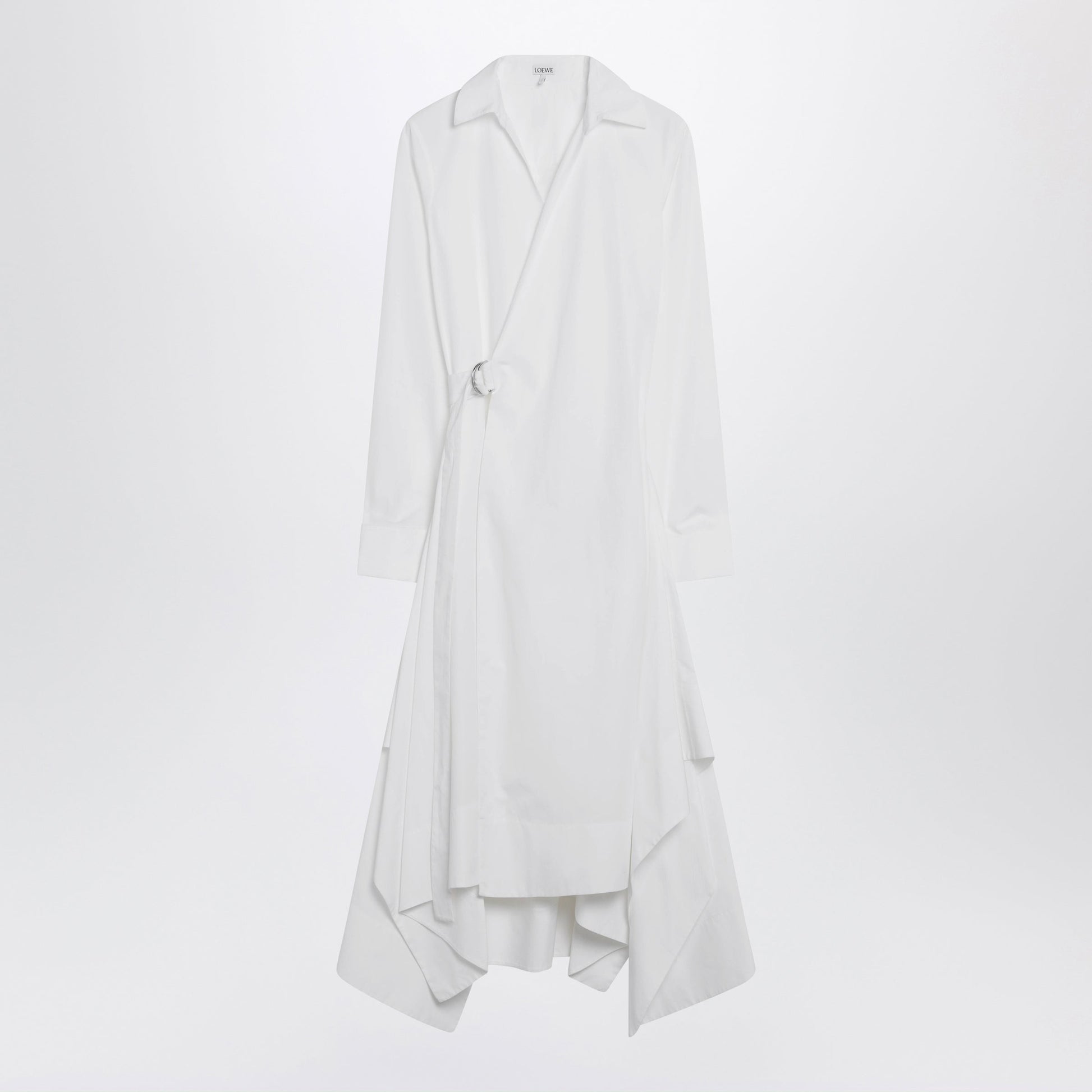 Loewe White Draped Silk Dress Women LOEWE