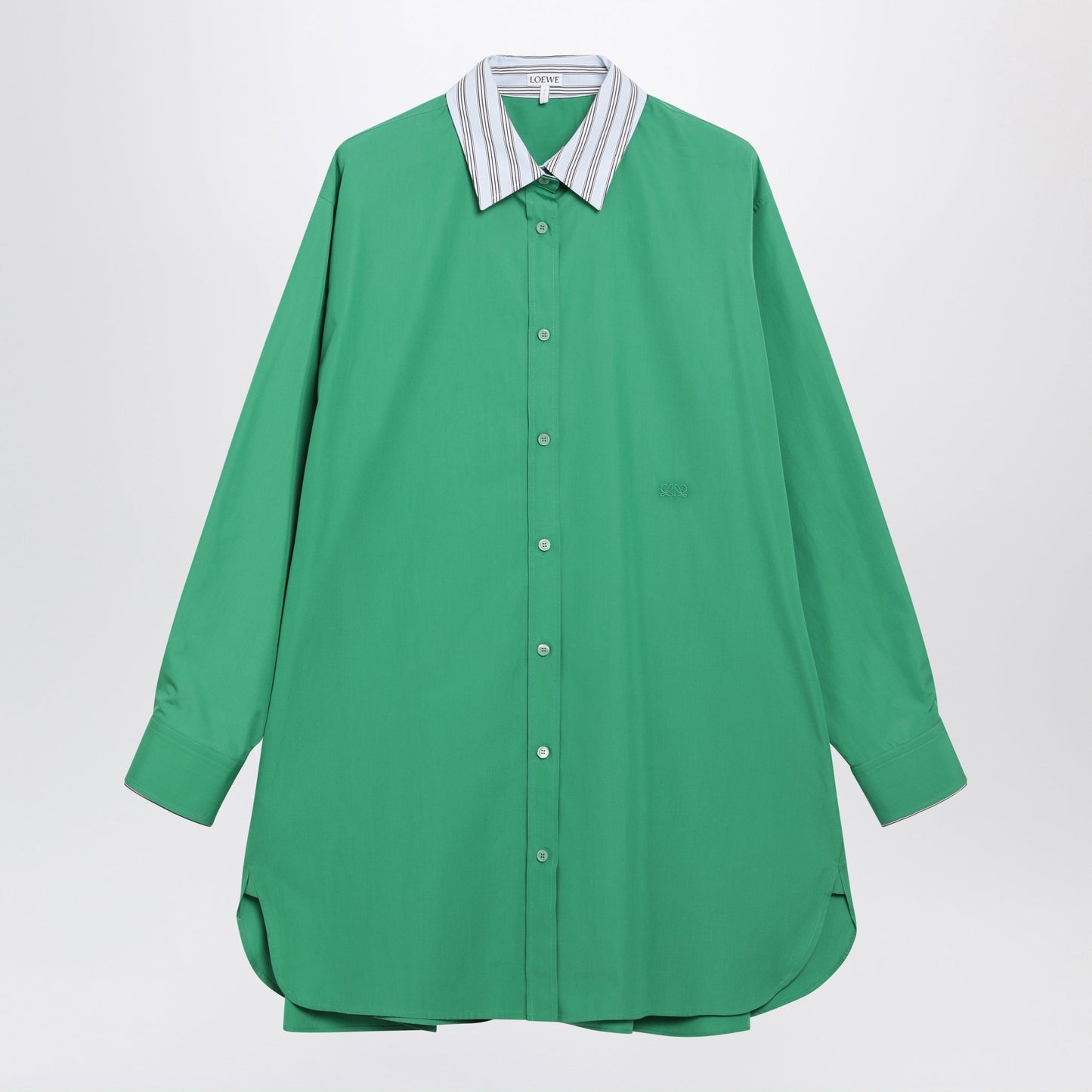 Loewe Green Cotton Shirt Dress Women LOEWE