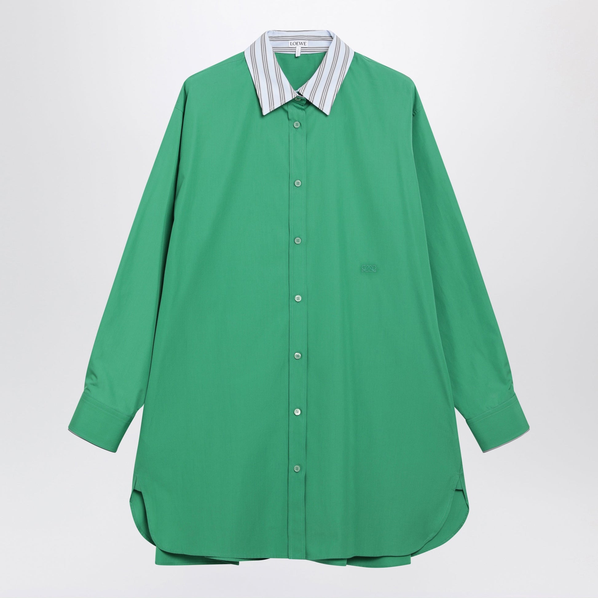 Loewe Green Cotton Shirt Dress Women LOEWE