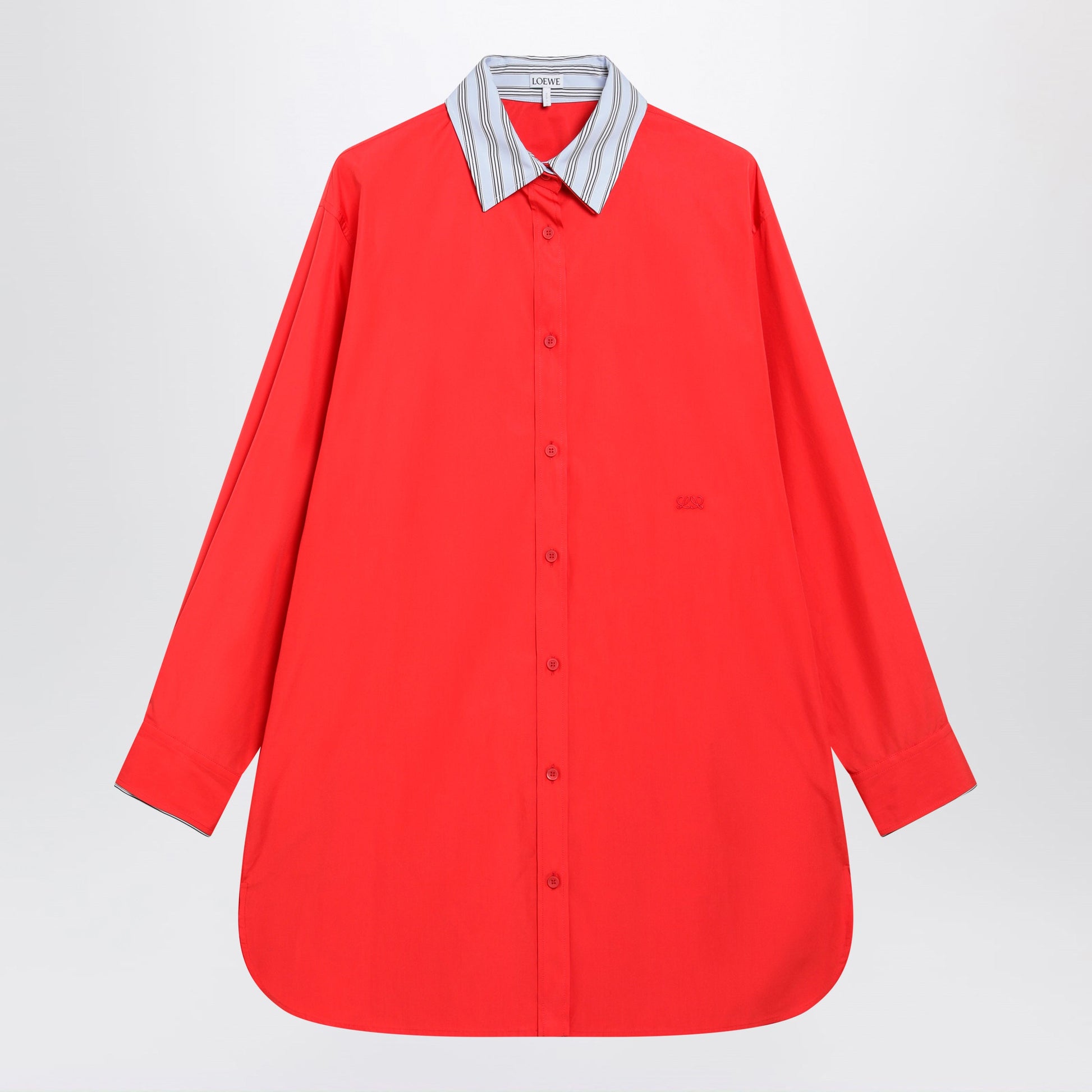 Loewe Red Cotton Shirt Dress Women LOEWE