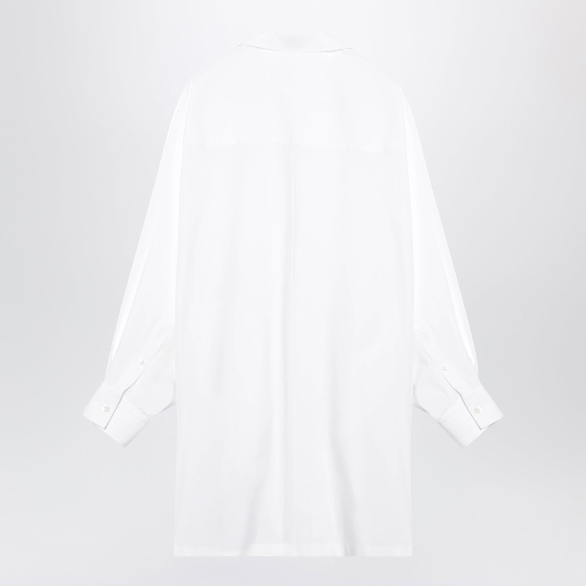 Loewe White Cotton Poplin Shirt Dress With Batwing Sleeves Women LOEWE