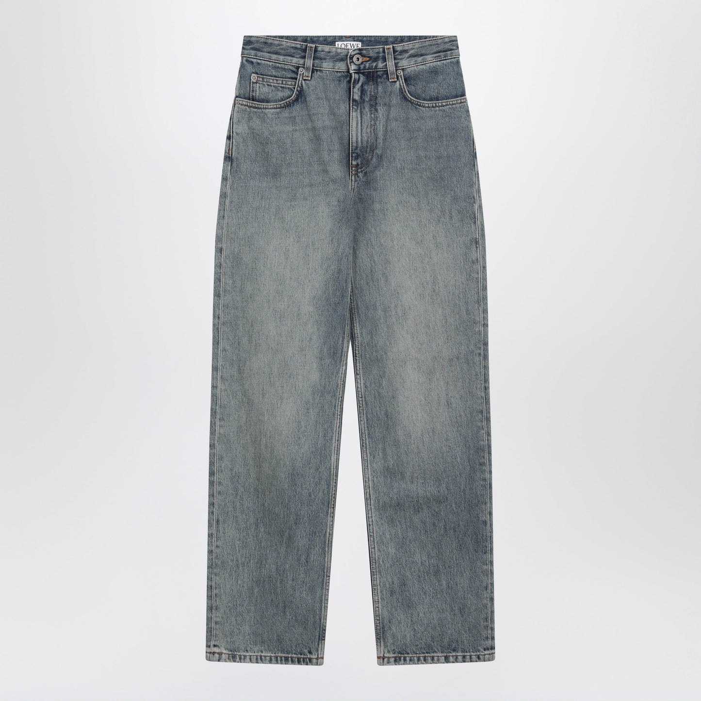 Loewe Anagram-Embroidered Jeans In Washed Cotton Denim Women LOEWE