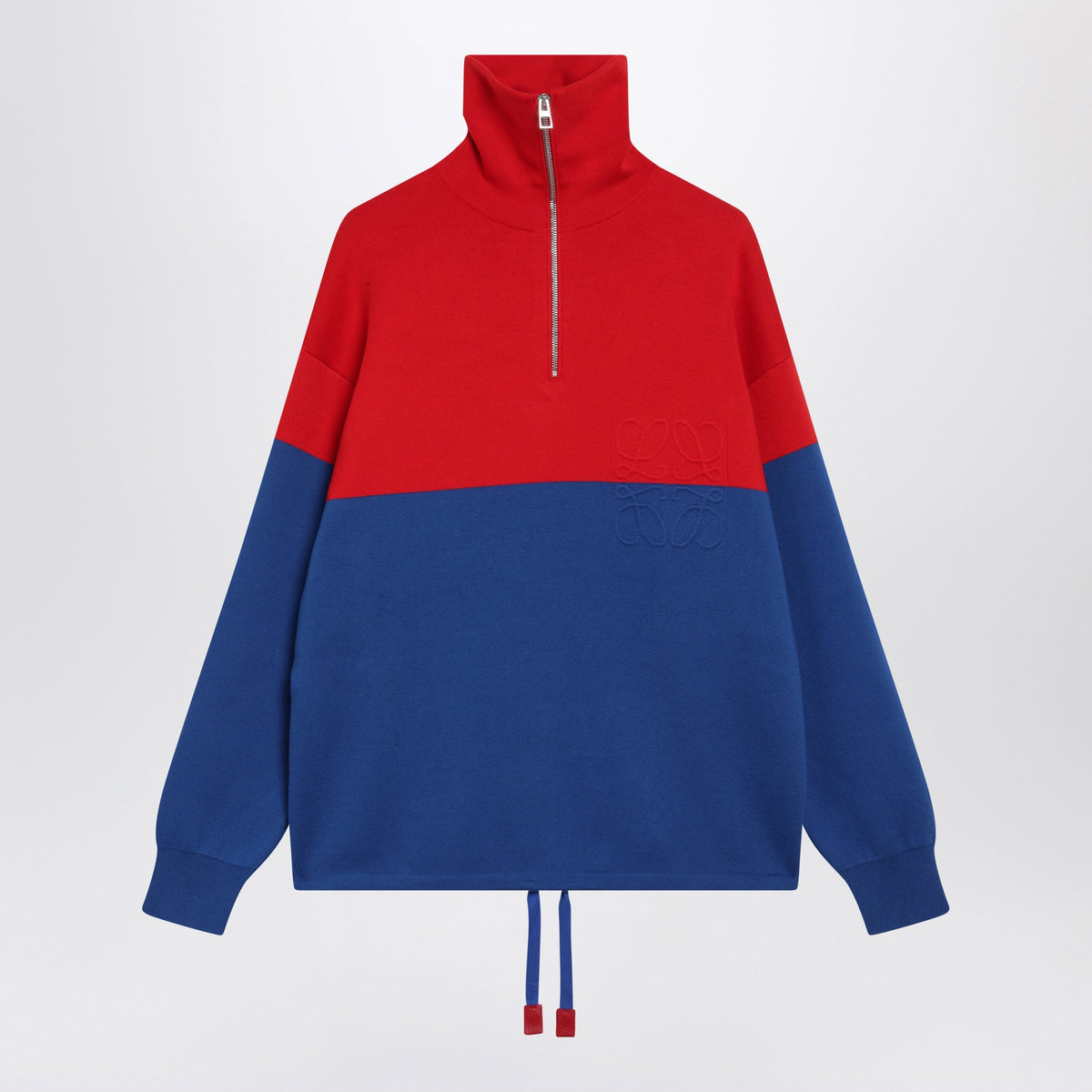 Loewe Two-Tone Red And Blue Cotton Sweatshirt Women LOEWE