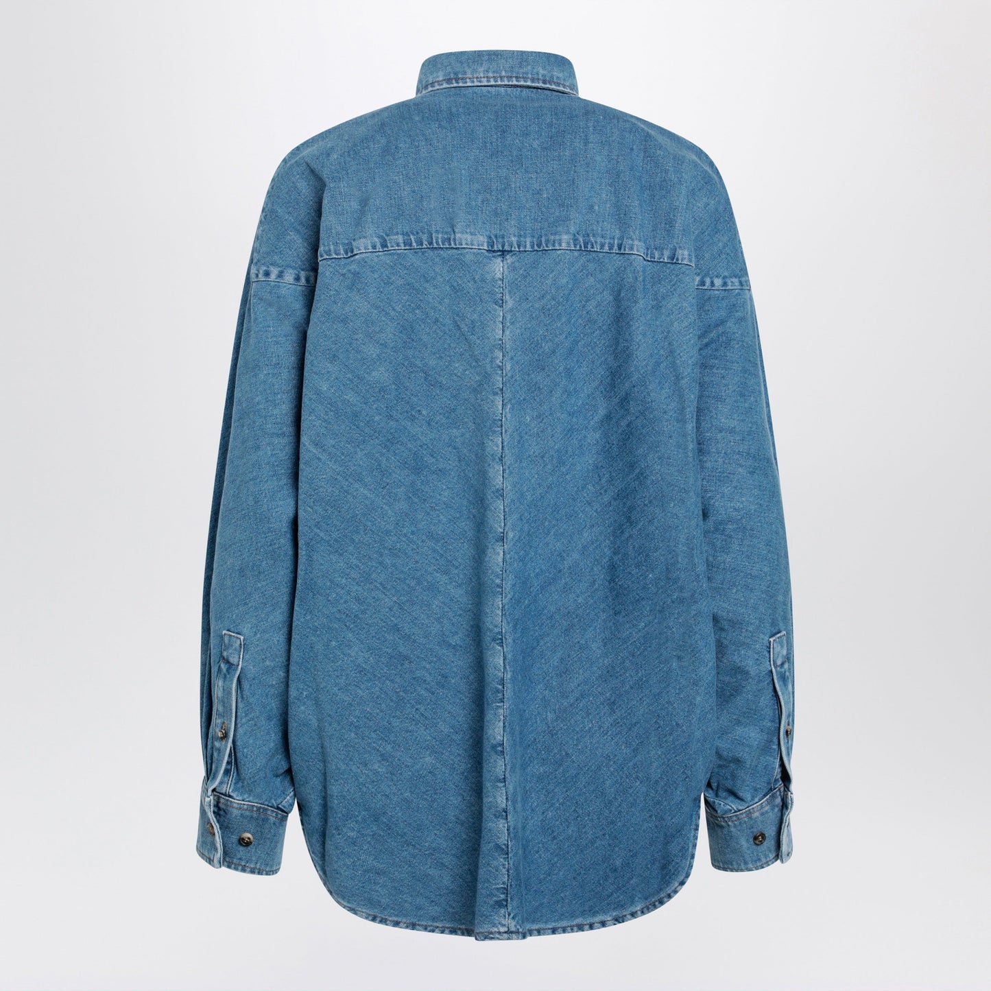 Loewe Light Blue Washed Cotton Denim Shirt Women LOEWE